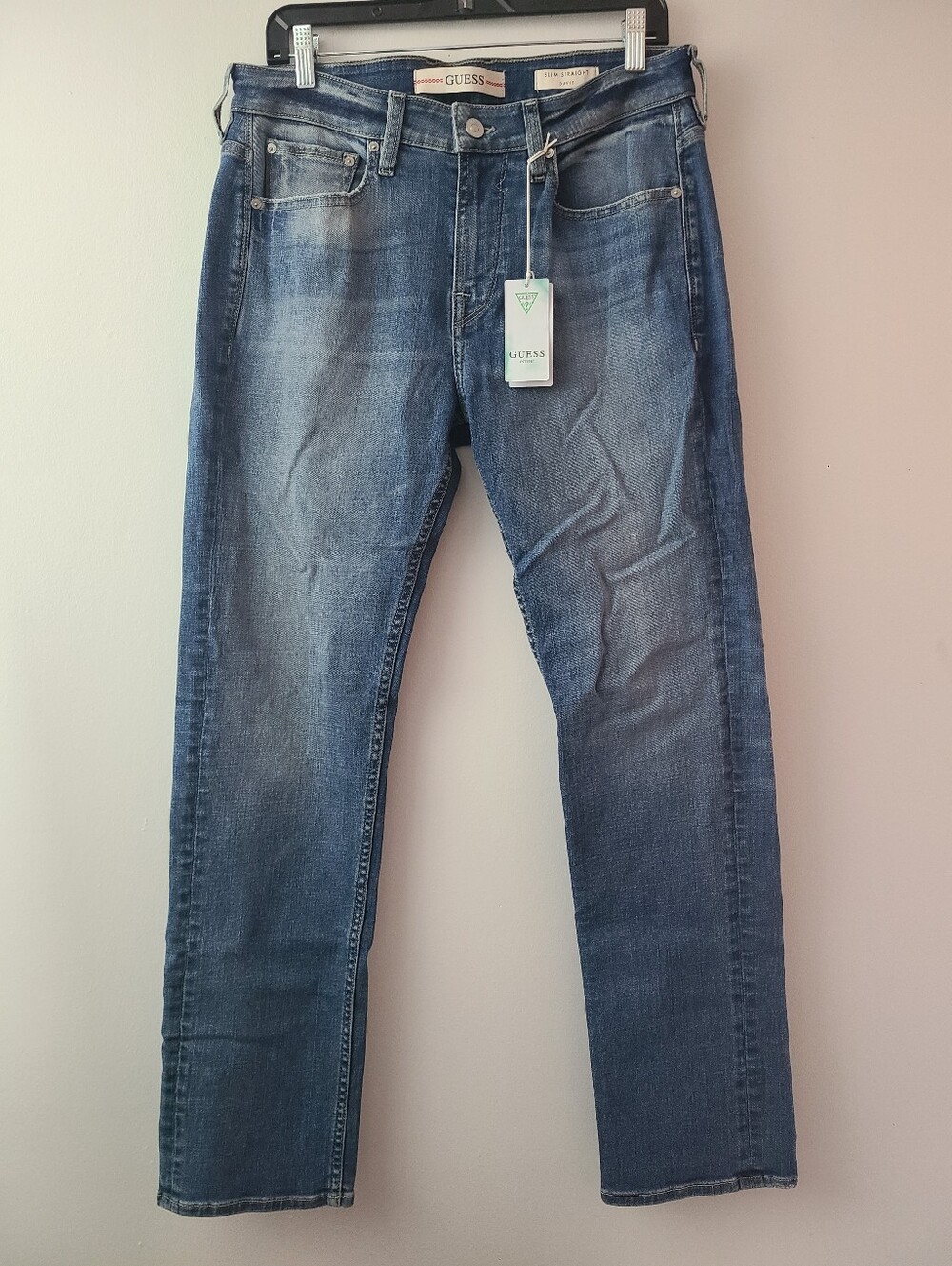 GUESS Men's Blue Davis Slim Straight Jeans Size 32